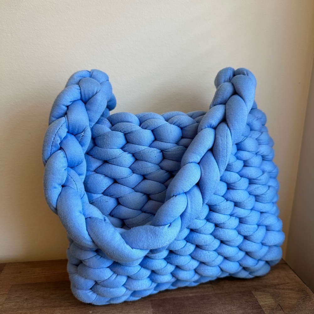 Chunky Knit Blue Handbag